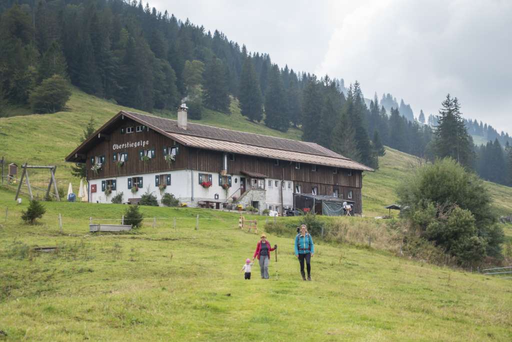 Oberstiegalpe Wandern mit Kindern Allgäu